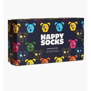 Happy Socks Mixed Dogs Gift Set - Multicolor Crew Socks (3 Pairs)